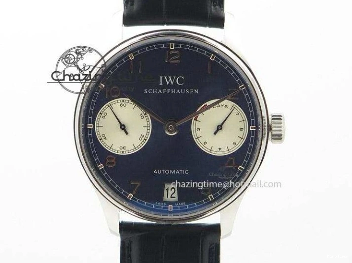 MIROTIME 0325 Classic Portuguese IW371482 ZF 1:1 Best Edition RG Gray Dial Gold Markers On Black Leather Strap A 7265